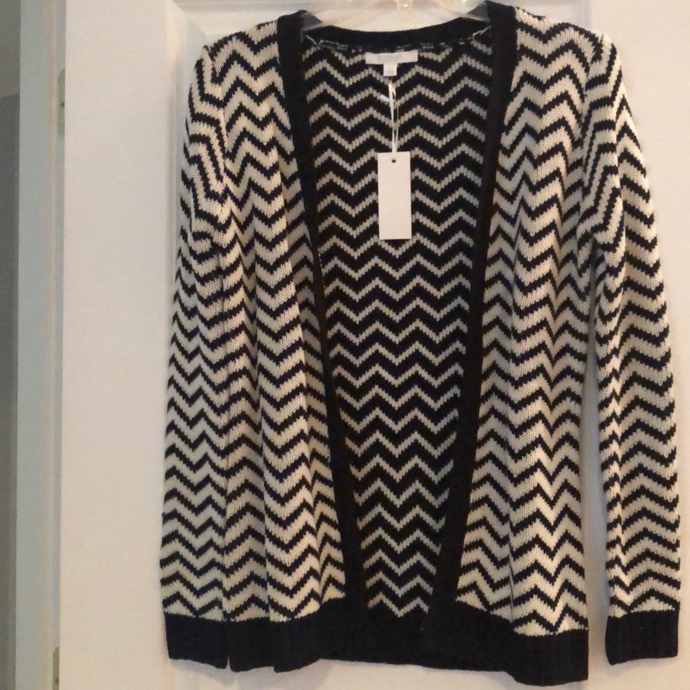 Piperlime black and white women’s cardigan sweater